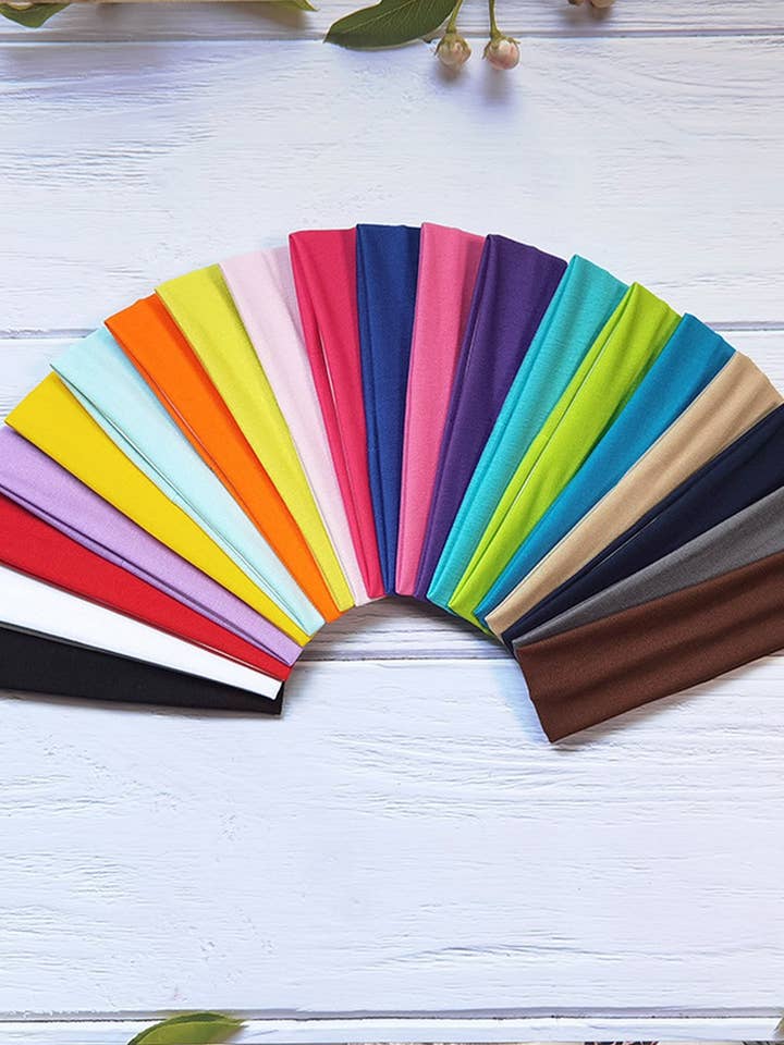 CWAHA6412_SOLID COLOR HIGH ELASTIC YOGA SPORTS HEADBAND for wholesale by NINEXIS