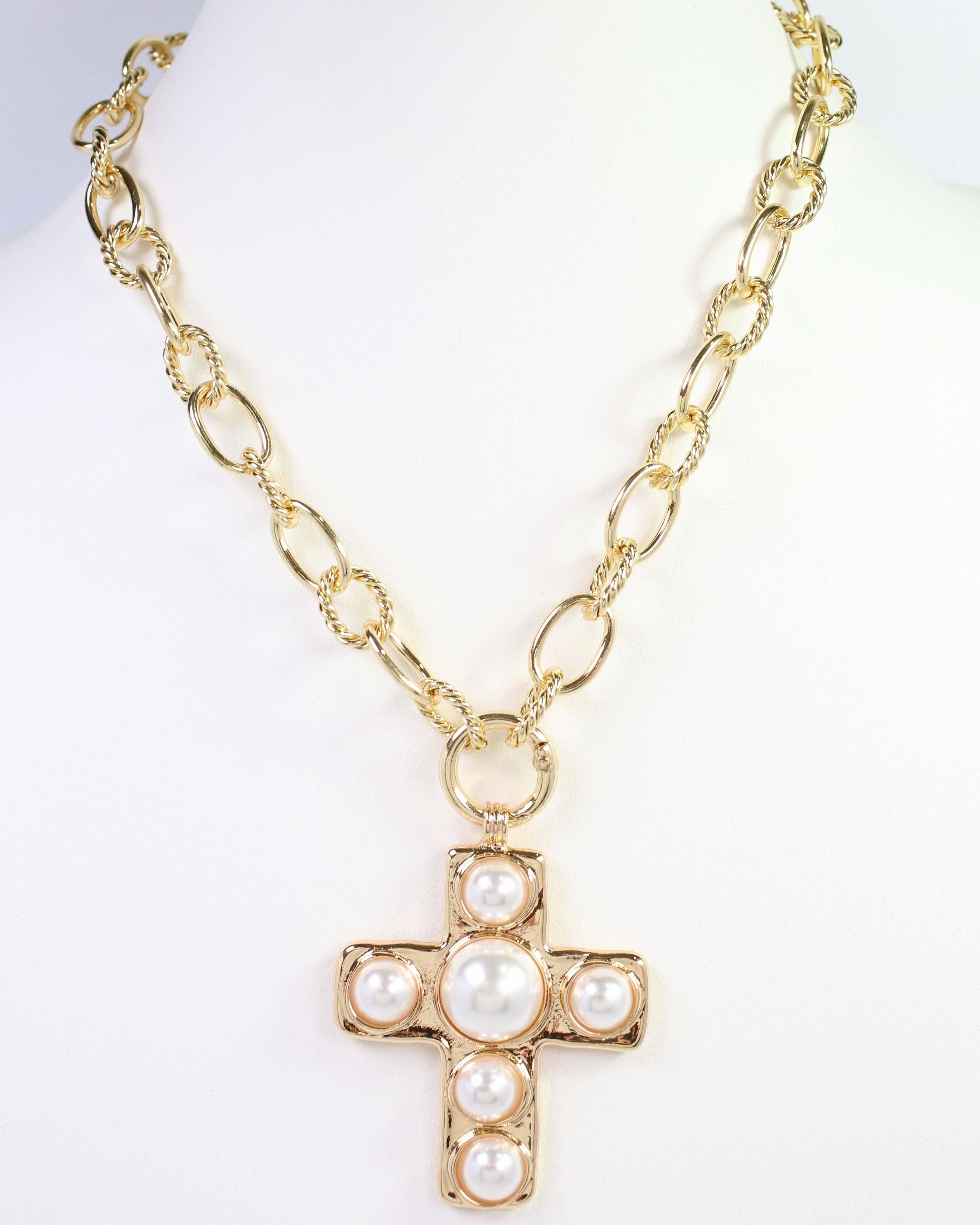 Caroline Hill - Vente Colliers à pendentif - Collier Pendentif Croix Nampa Or2