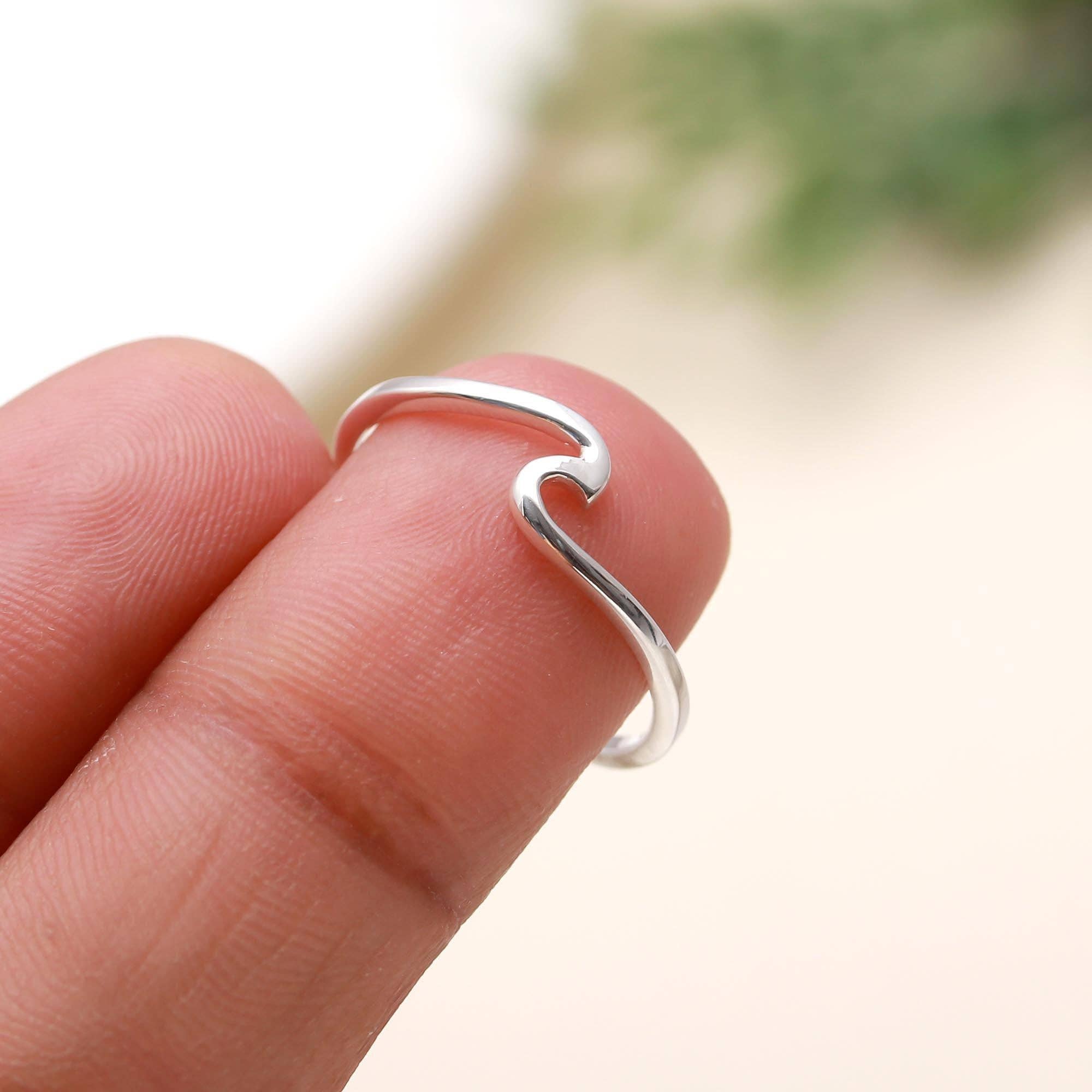 AG 925 JEWELLERY - Wholesale Band/Stacked Ring - 925 Silver Wave Ring1