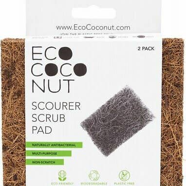 EcoCoconut – wholesale Cleaning sponge – EcoCoconut Scrub Pads (2 Pack) - 6 Units with Shelf Display **NEW**