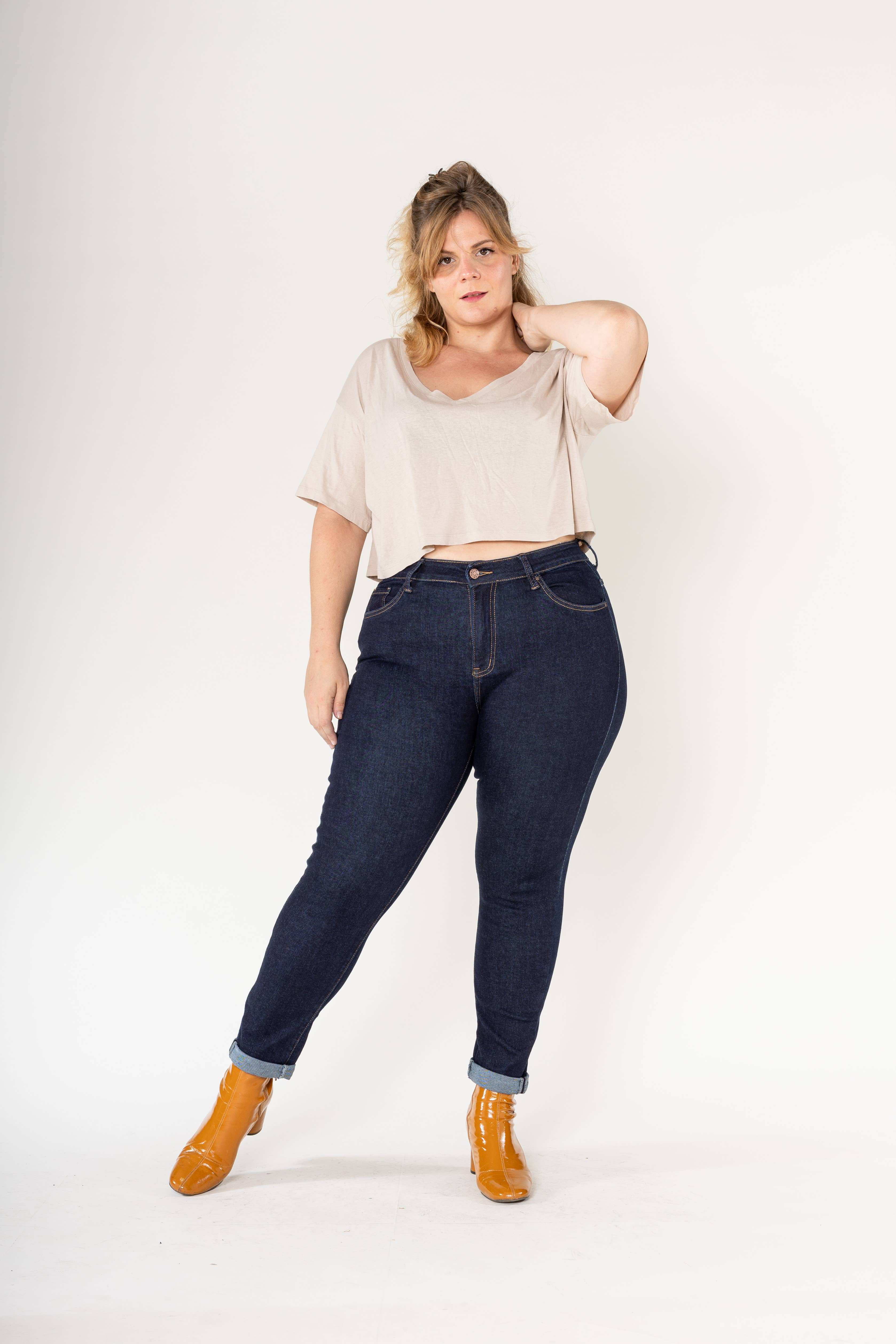 Nina Carter - Venta al por mayor Vaqueros - Mujer - Jeans ajustados elásticos de talla grande Nina Carter P102GT36