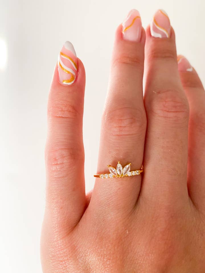 Forgyldt Amelia Ring for engroshandel hos Arlowe & Jade