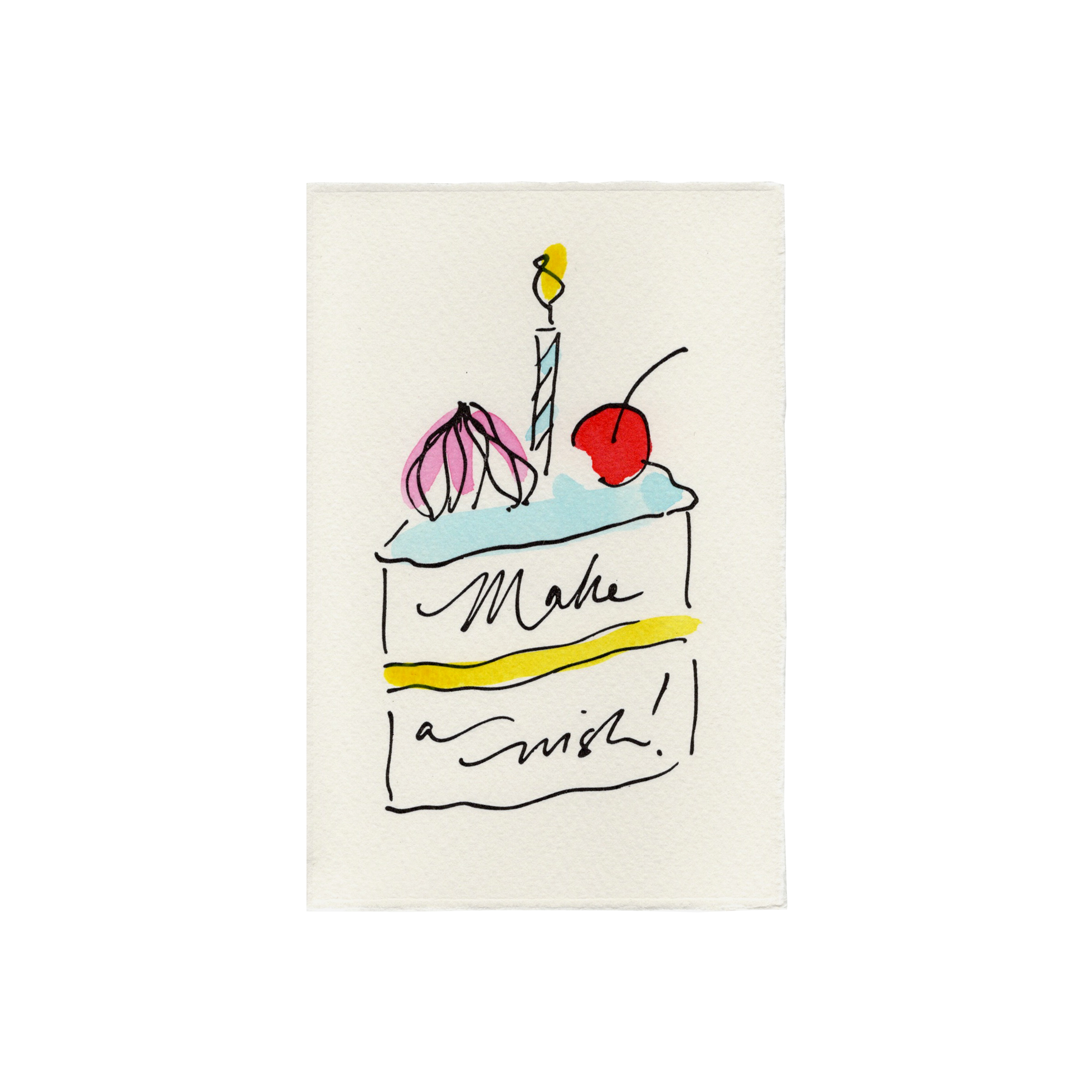 Scribble & Daub - Wholesale Birthday Card - Make A Wish (Birthday Cake) Greetings Card0