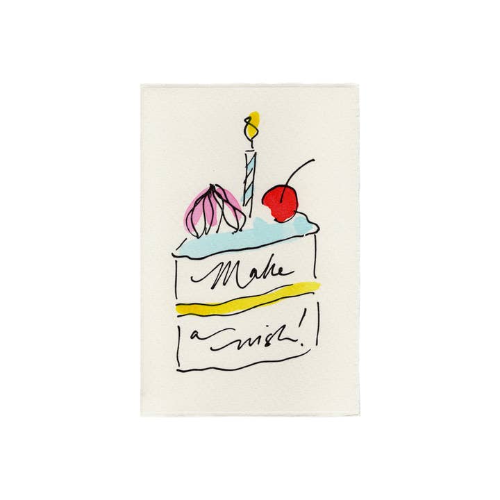 Scribble & Daub - Wholesale Birthday Card - Make A Wish (Birthday Cake) Greetings Card