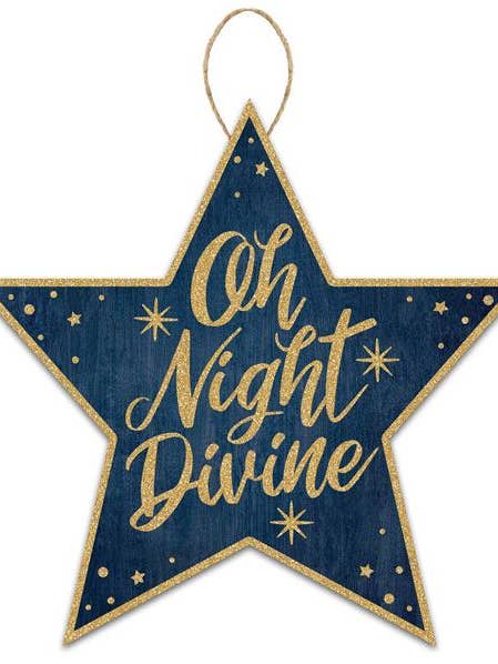 12"LX11.75"H OH NIGHT DIVINE GLTTR STAR - NAVY BLUE/GOLD - AP7805 for wholesale by General Wholesale Inc