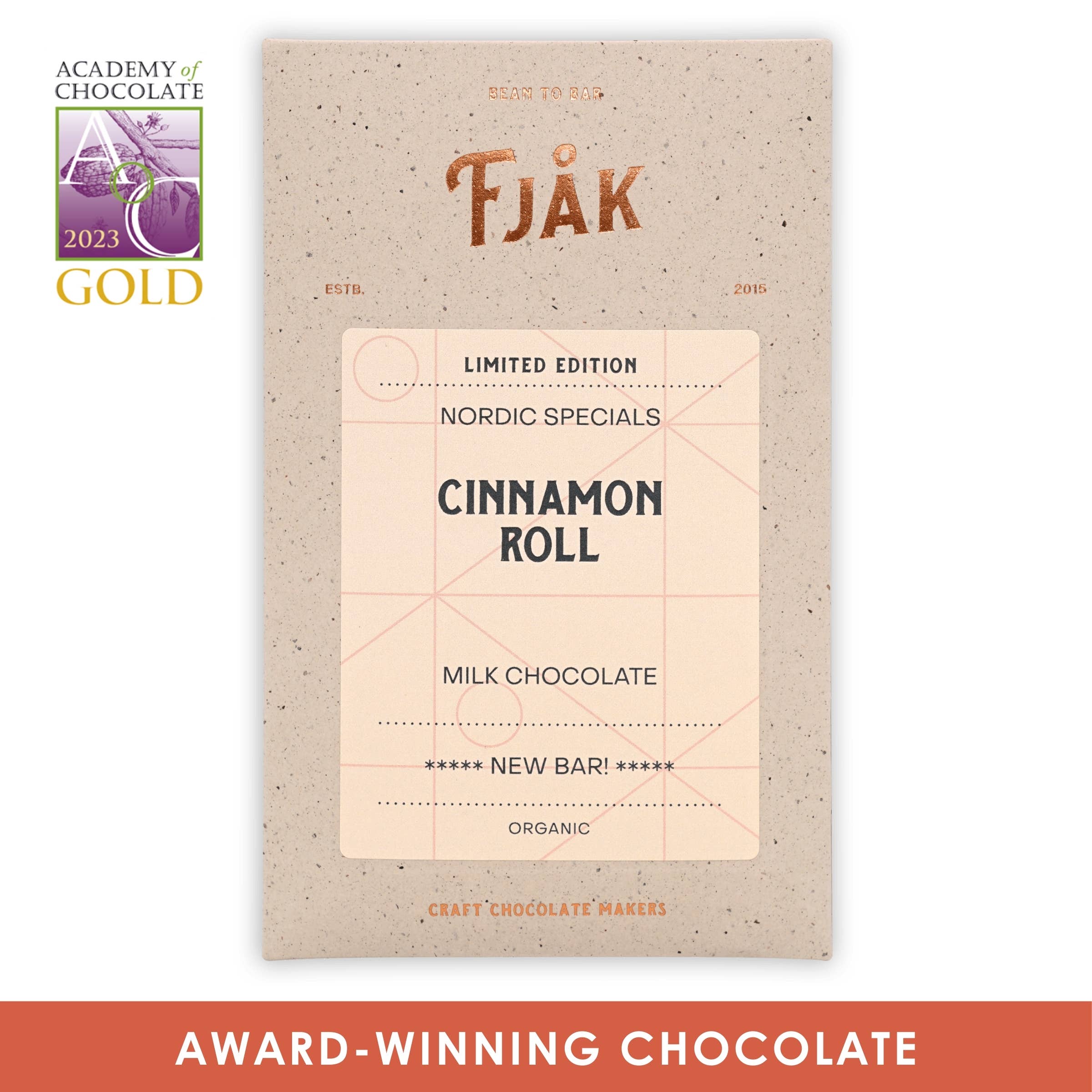 Bar & Cocoa Chocolate - Wholesale Chocolate Bar - Fjak Cinnamon Roll Milk Chocolate 45% (Nordic)2