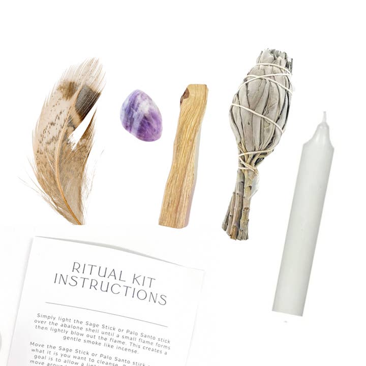 Sow the Magic - Wholesale Meditation Supplies - Intuition Ritual Kit with Amethyst, Palo Santo + Sage1