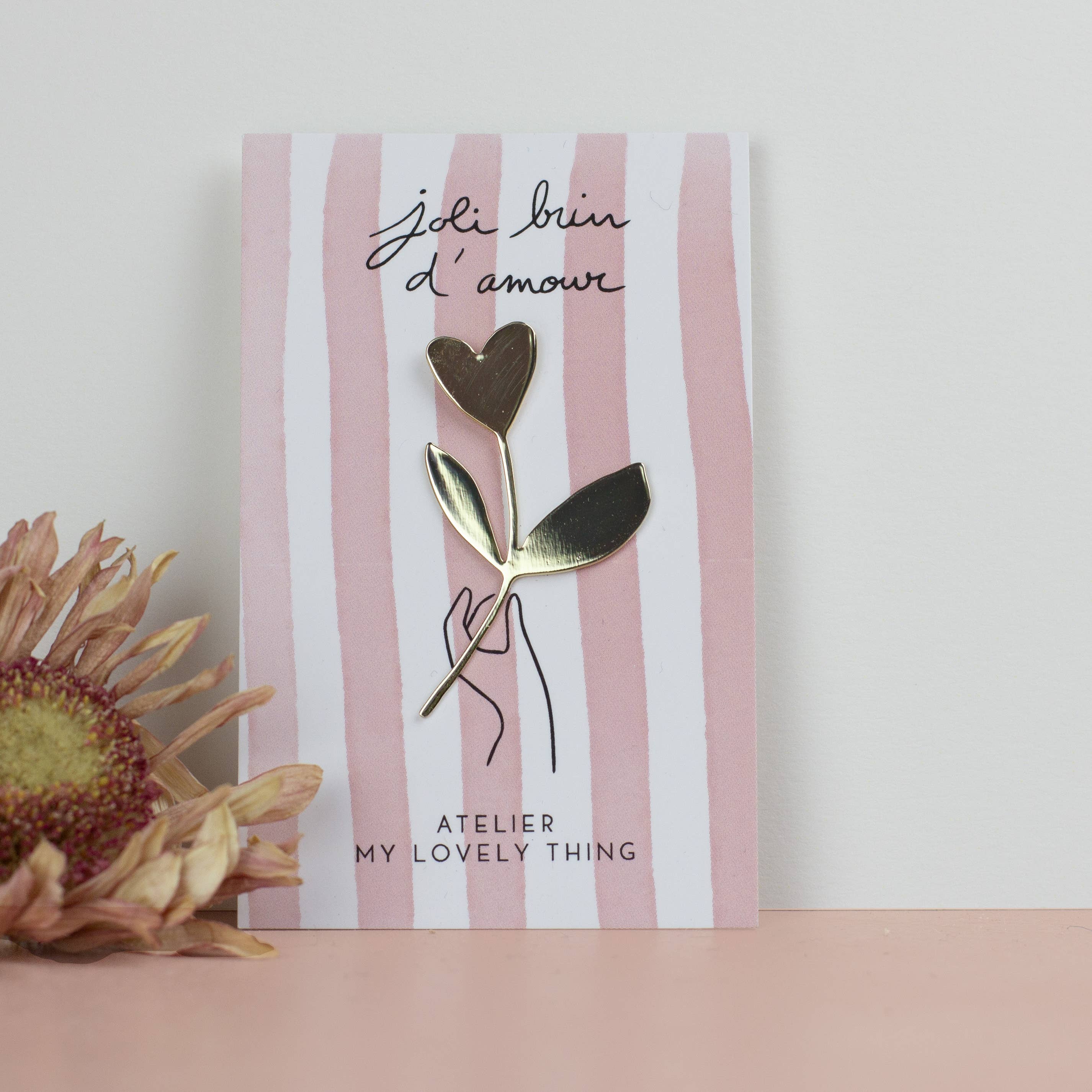 MY LOVELY THING – wholesale Brosch – Pin "Joli Brin d’Amour" i mässing