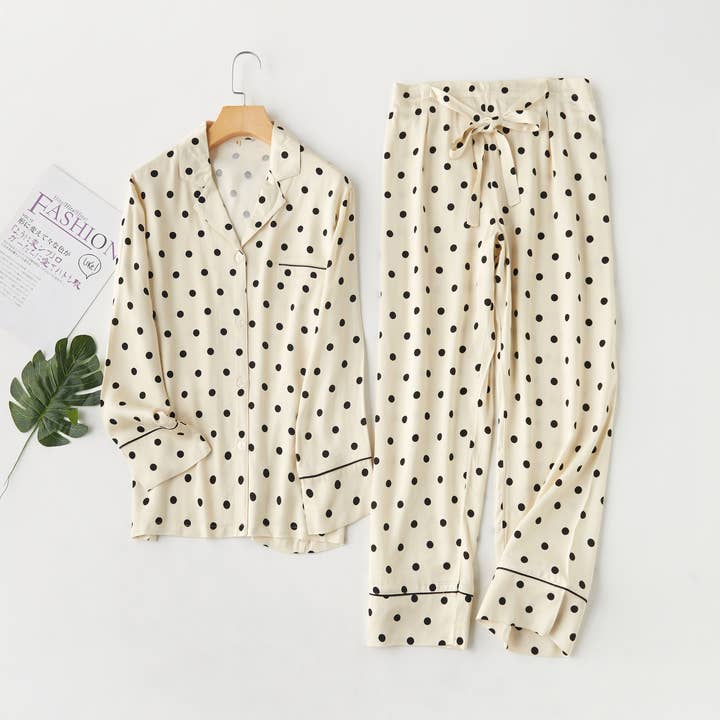 DrifWoo - Wholesale Sleepwear Set - Women's - Polka Dot Viscose Pajama Set – Soft Spa & Loungewear0