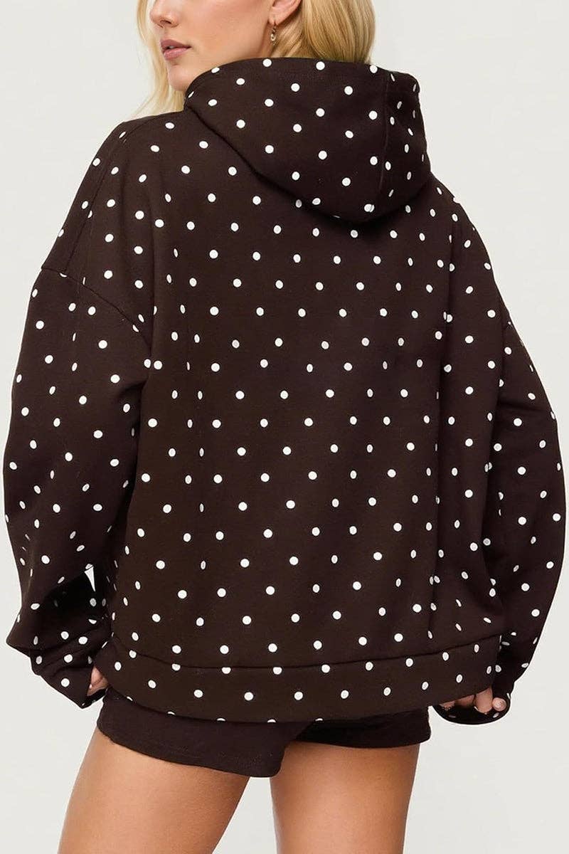 Mccolin – wholesale Sweatshirt – Women's – Polka Dot Hooded Sweatshirt4