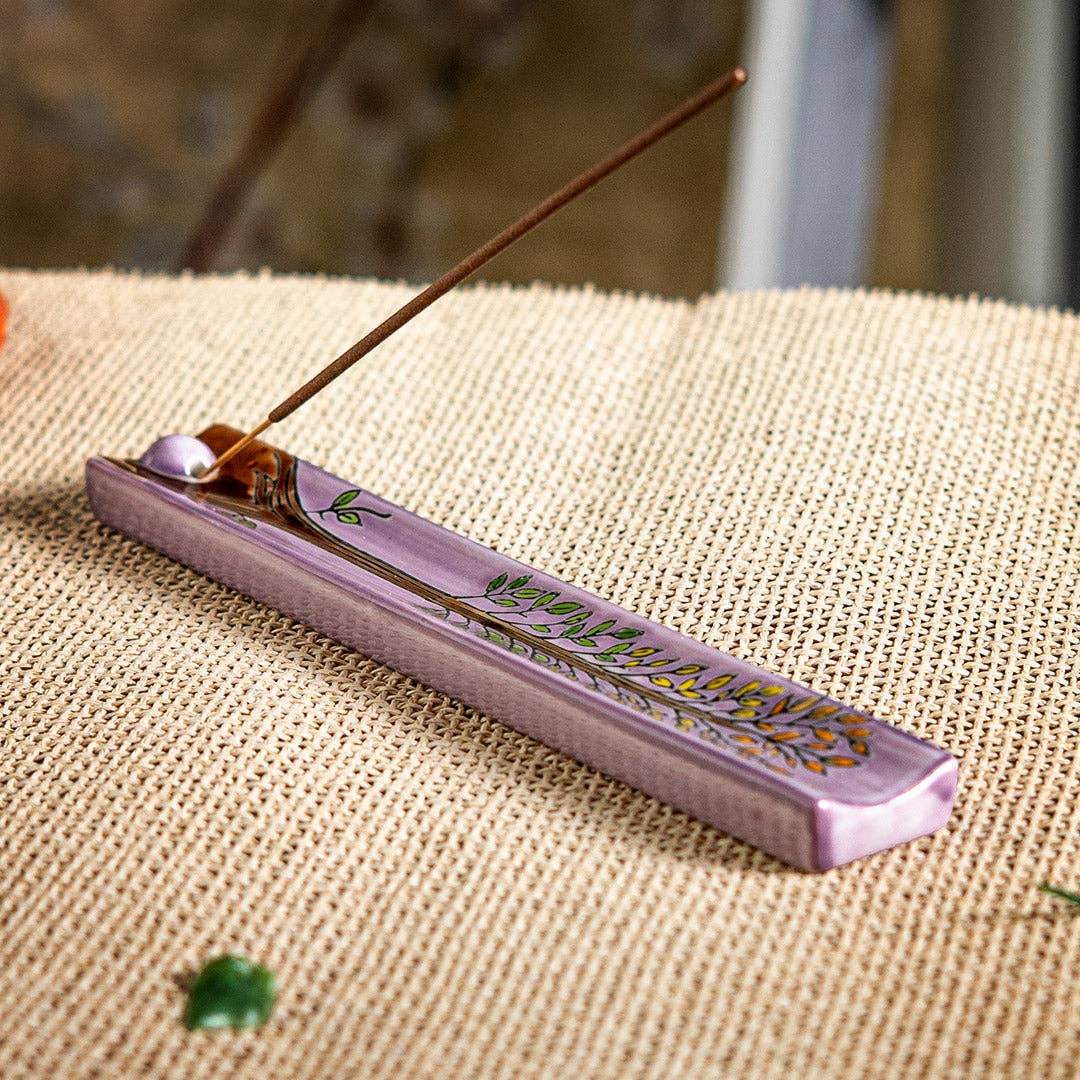 Urban Tokyo - Wholesale Incense Holder - Handpainted Ceramic Incense Holder 9 inch L Tree of Life (1/72)3