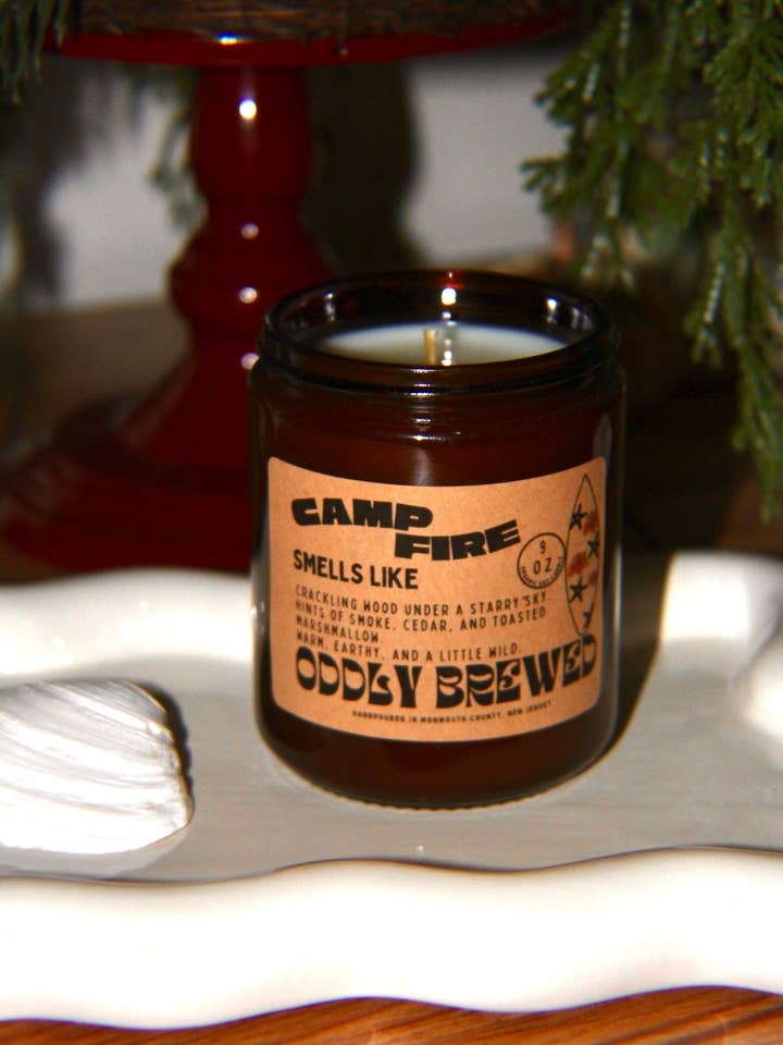 Campfire Soy Candle for wholesale by Oddly Brewed