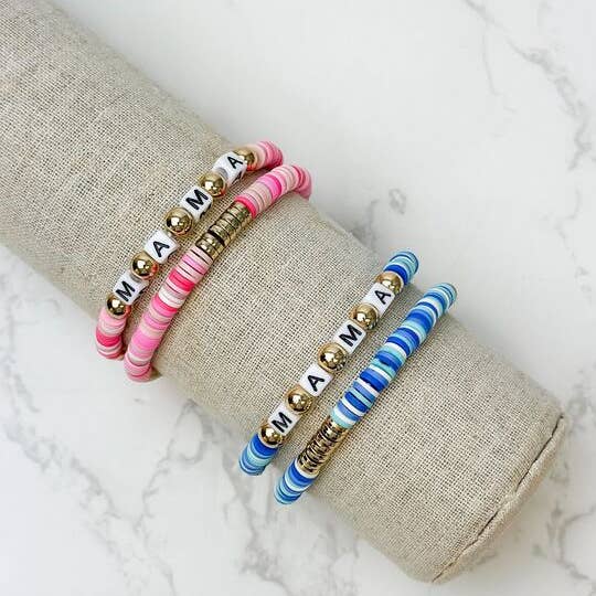 Prep Obsessed Wholesale - Wholesale Beaded Bracelet - 'Mama' Stretch Bracelet Sets