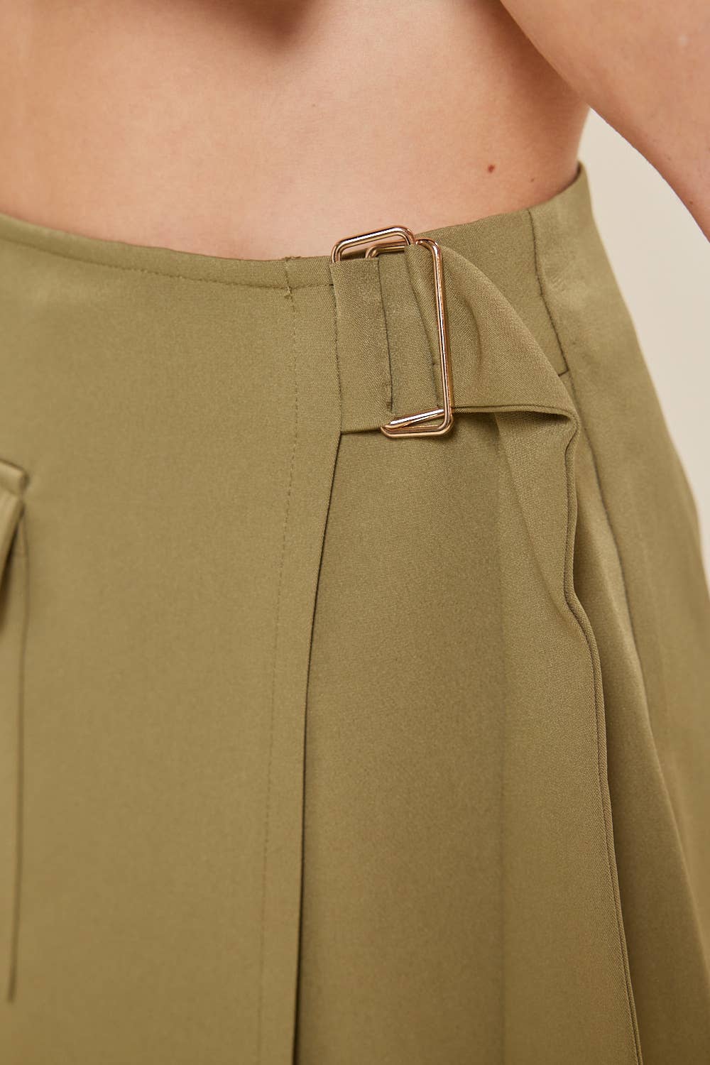 idem ditto - Wholesale Skirt - Women's - CLASSIC WRAP MINI SKIRT WITH ATTACHED BELT BUCKLE10