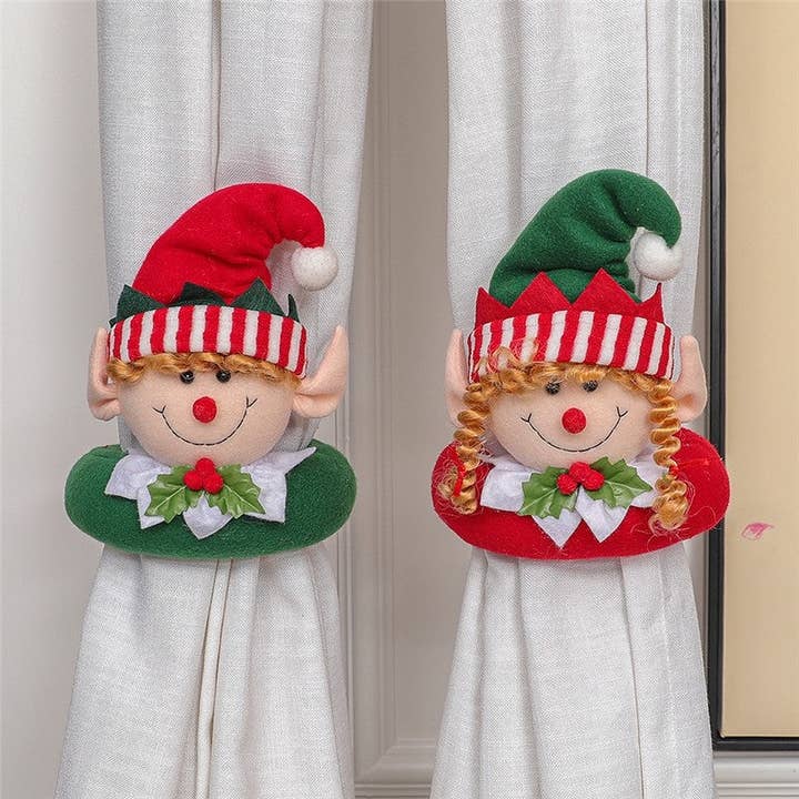 Ekartini - Wholesale Christmas decoration - Cartoon Elf Doll Curtain Holder Christmas Home Decoration1