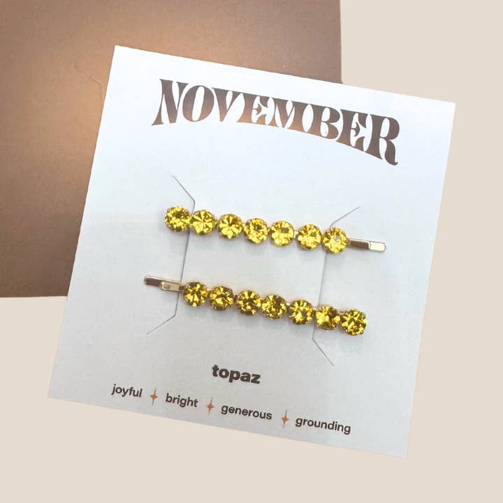 Hårnålar med november månadssten för wholesale av Ellipsis Goods