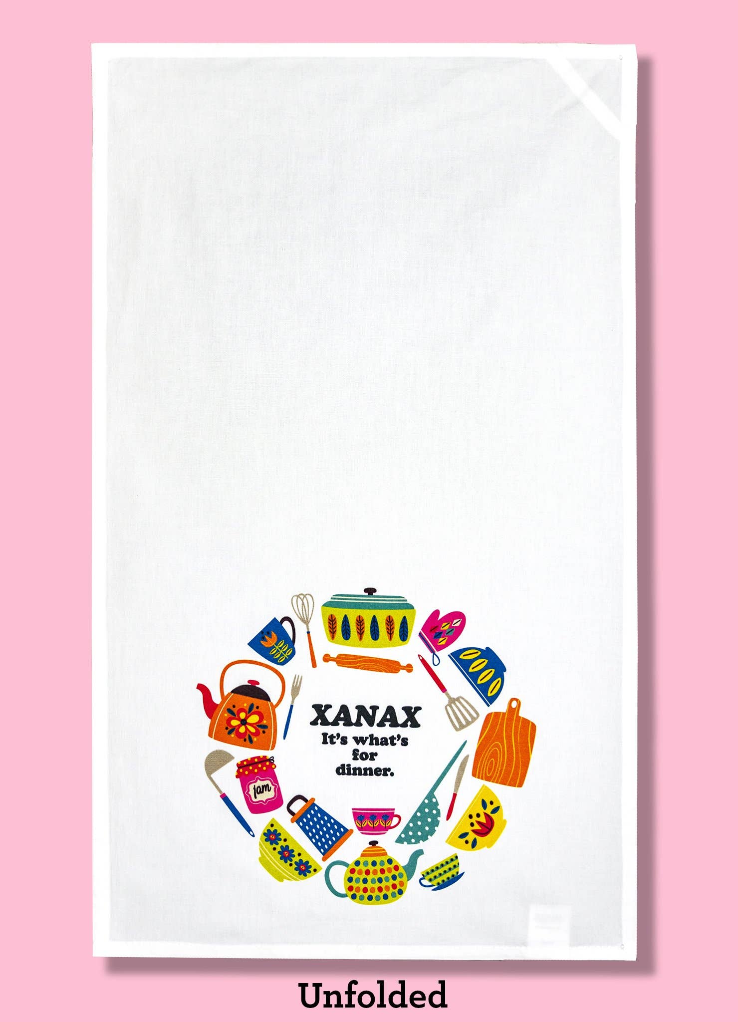 Bad Grandma Designs - Wholesale Tea Towel - Xanax - It's What's for Dinner Dishtowel1