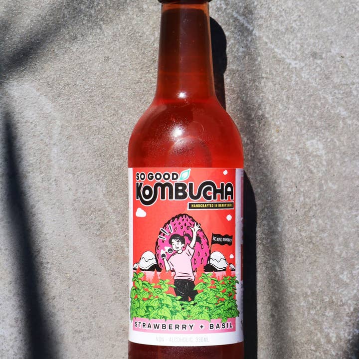 So Good Kombucha – wholesale Kombucha – So Good Kombucha- Strawberry & Basil BBE August 20252