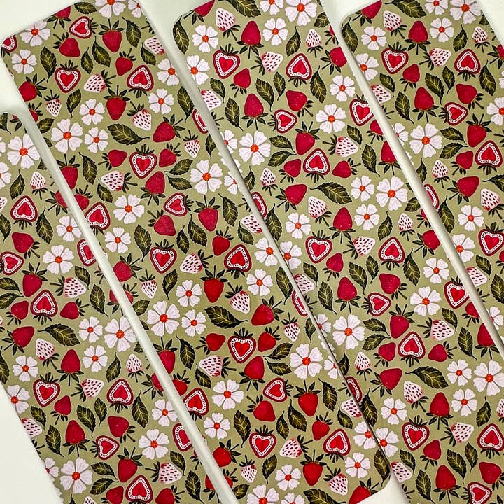Marcador de patrón de fresas y flores para venta al por mayor de Kristin Heldt Art