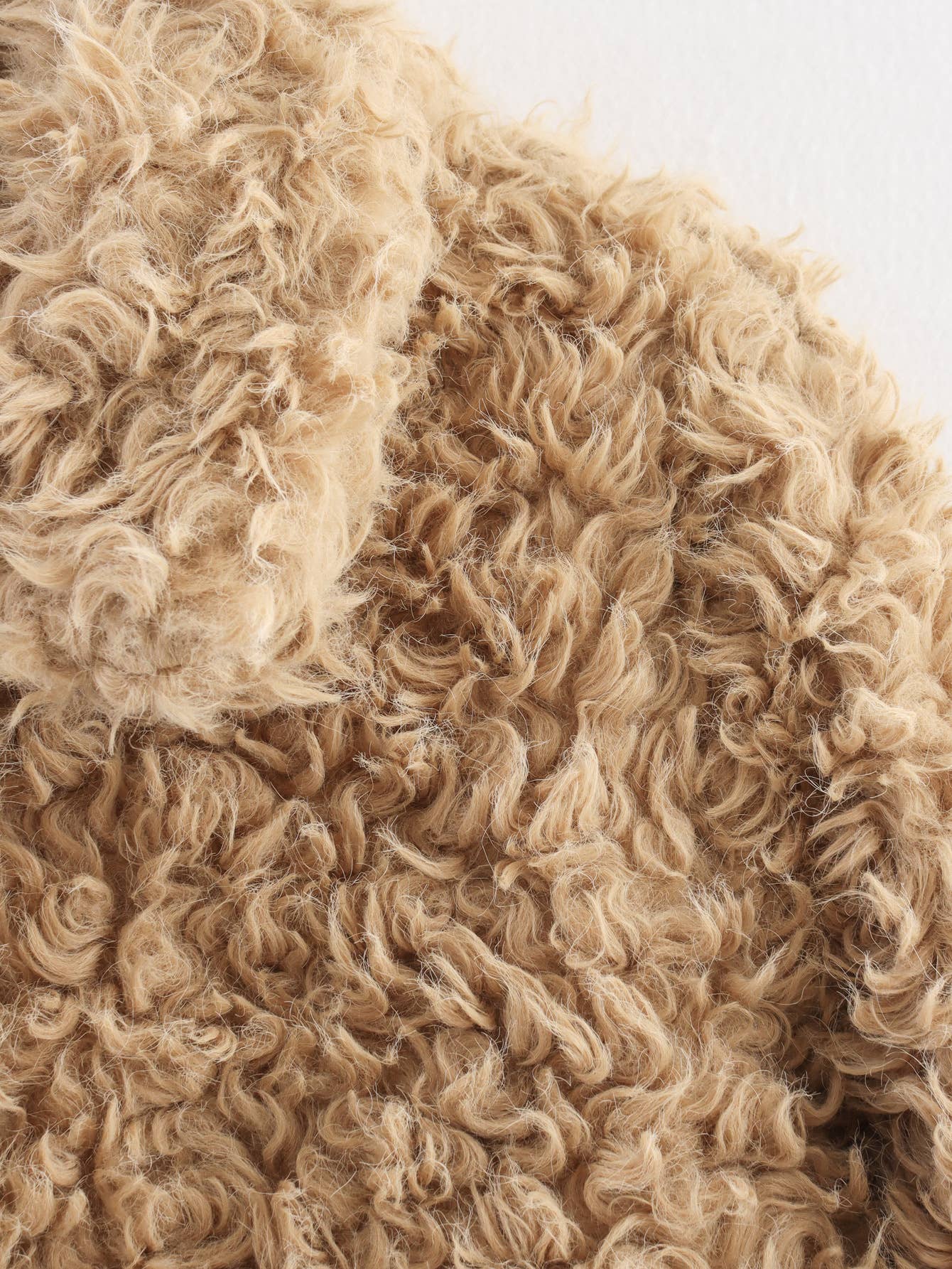 KHAKI Lapel long-sleeved single-breasted faux fur coat for wholesale on Faire10