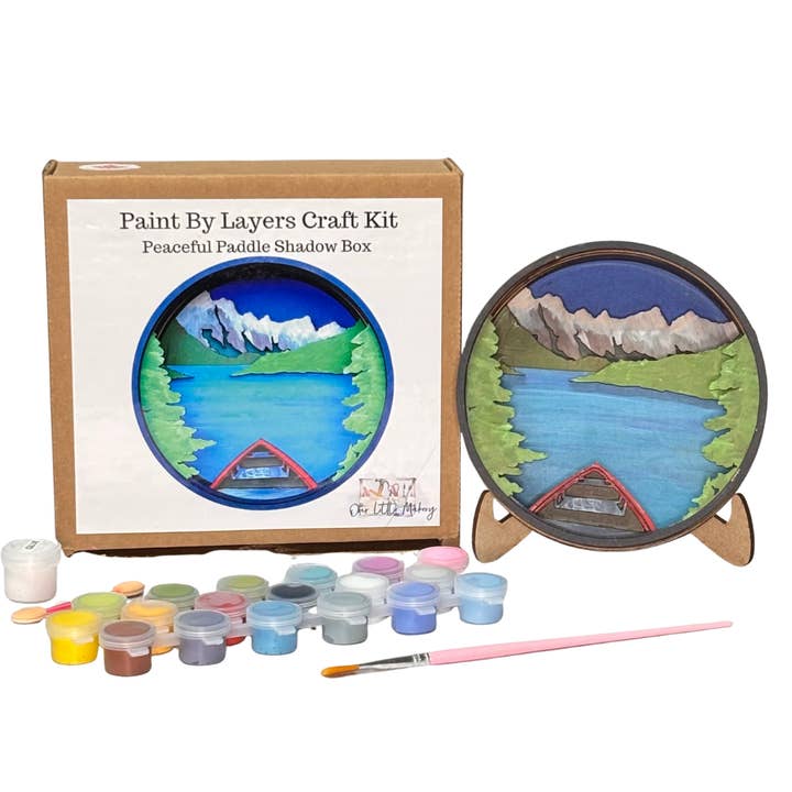 Our Little Makery - Wholesale DIY Craft Kit - Peaceful Paddle Shadow Box Kit 0