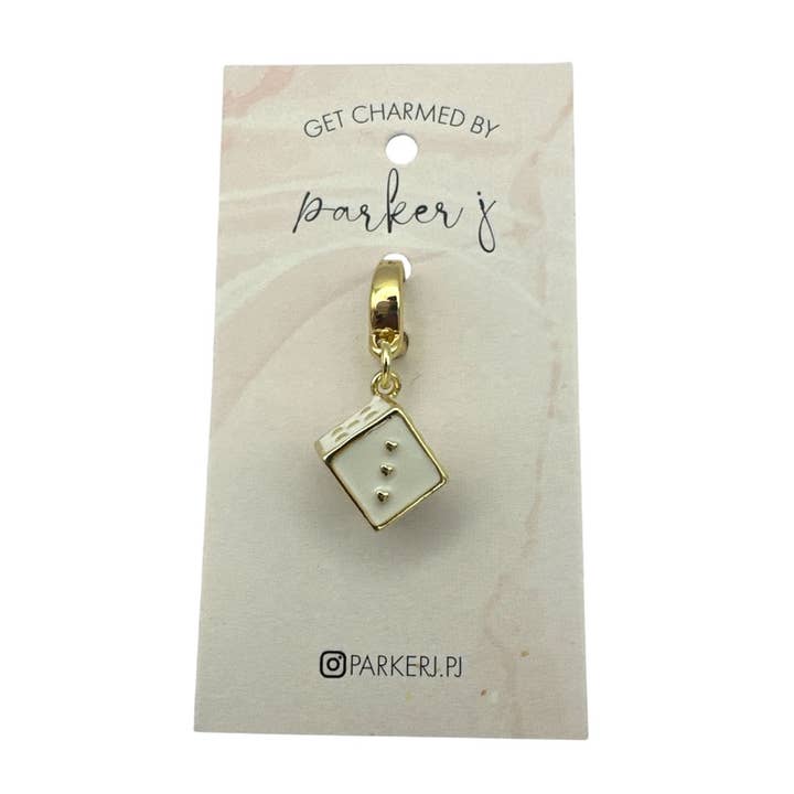 Dadi in smalto bianco per la vendita all'ingrosso da parte di Parker J Jewelry & Charm Bar