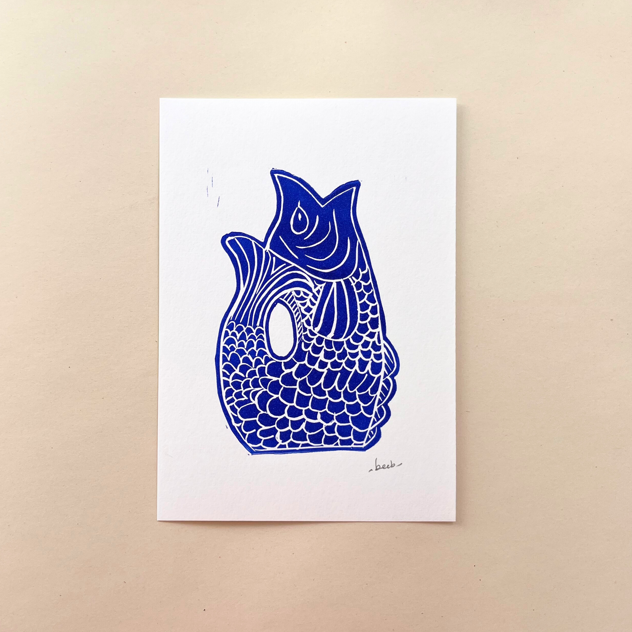 beeb - Wholesale Art Print - Linogravure 15cm x 21 cm (A5) - Gluggle Jug0