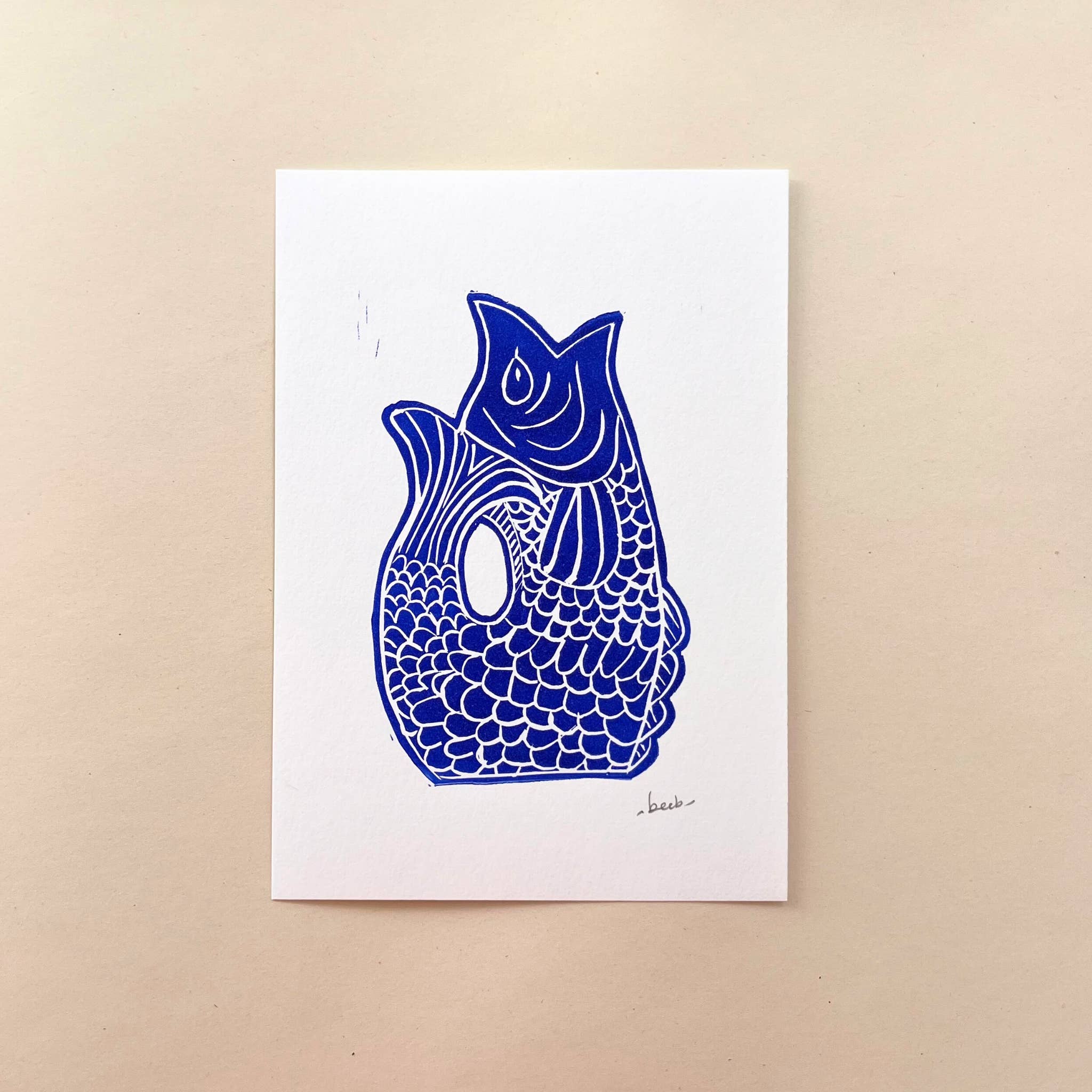 beeb - Wholesale Art Print - Linogravure 15cm x 21 cm (A5) - Gluggle Jug