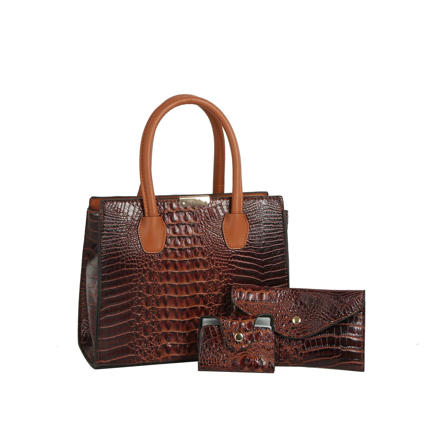 Handbag Factory Corp – wholesale Tote bag – Women's – Crocodile Embossed 3-Piece Tote Set1
