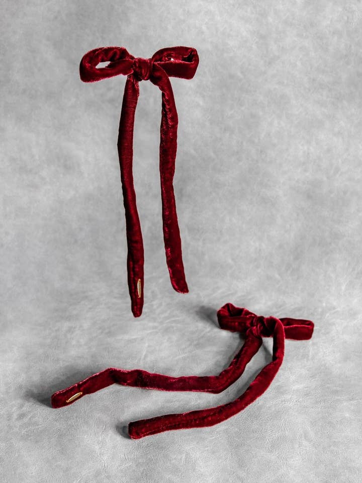 Udon Samt-Schleifenclips (Einzeln/Paar) für den Großhandel von Jasmine Chong