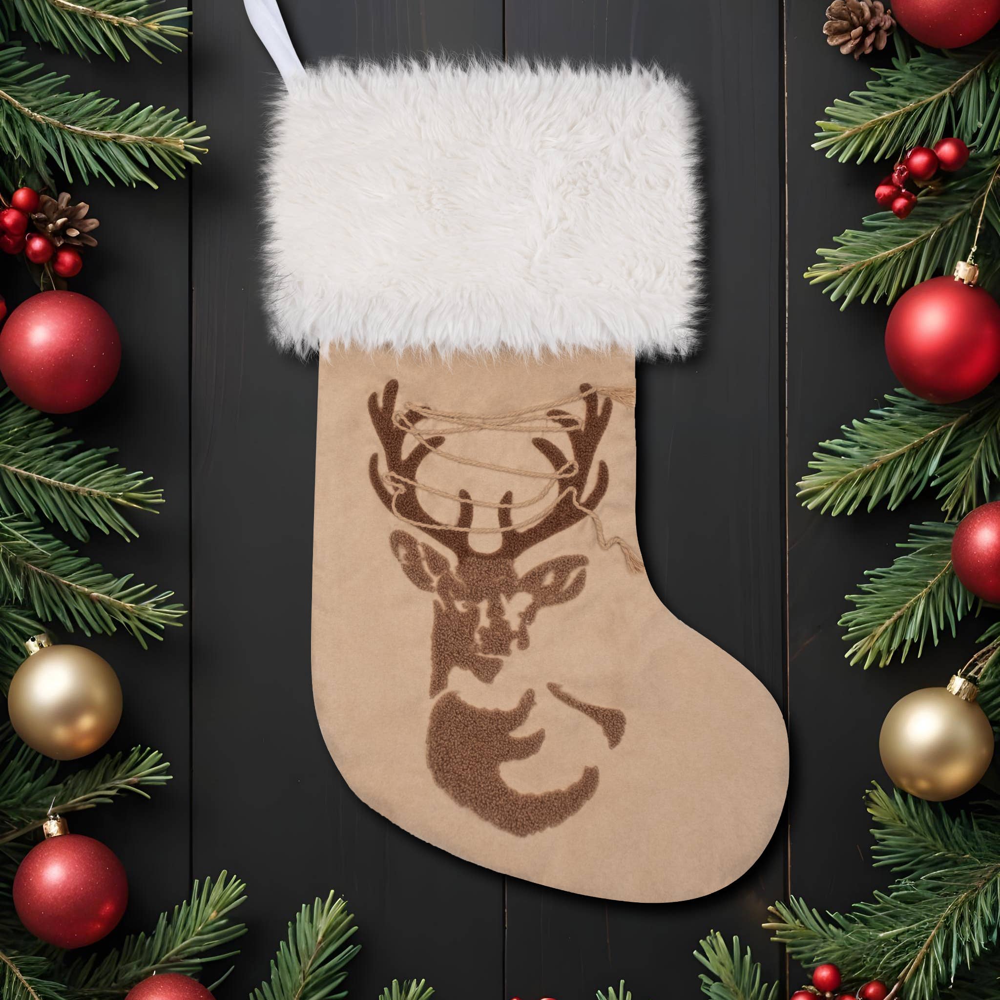 GEXWORLDWIDE - Vente Collants festifs - Bas de Noël matelassés classiques Heritage Suede