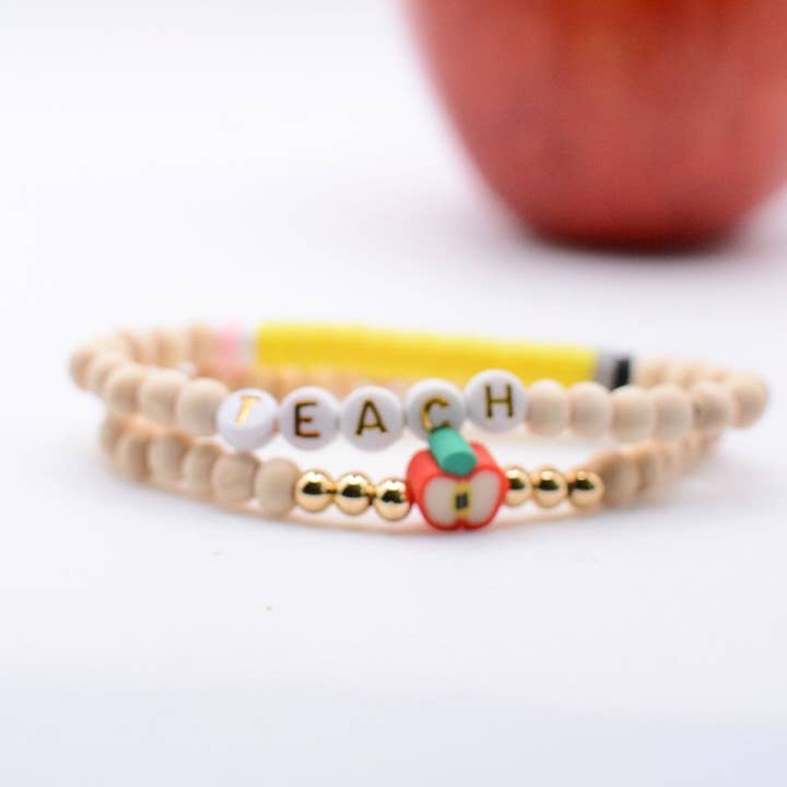 Two and Crew - Faith Based Jewelry & Gifts - Wholesale Beaded Bracelet - Wood Beaded TEACH Bracelet Set – Teacher Appreciation Gift1