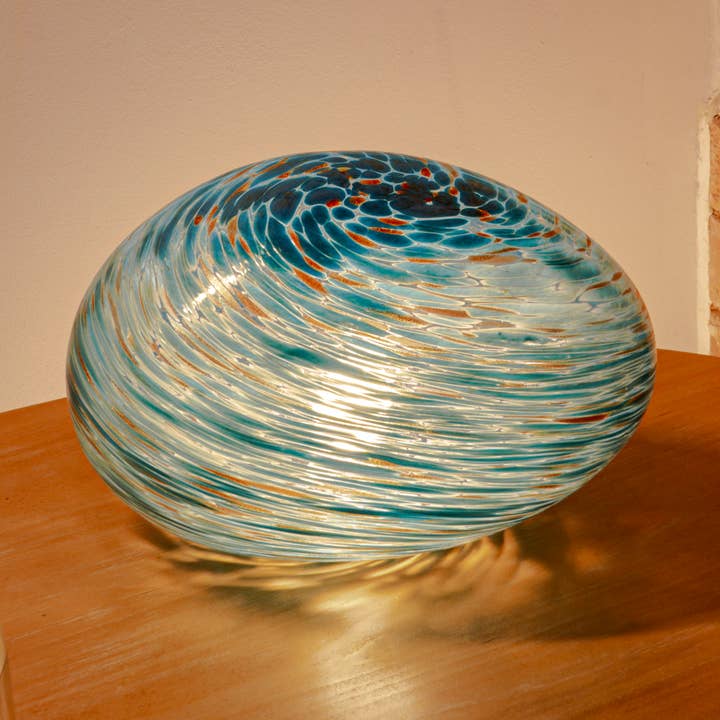 Gammel turkis | Glas Bordlampe | 20cm sten for engroshandel hos L. GLOW Home