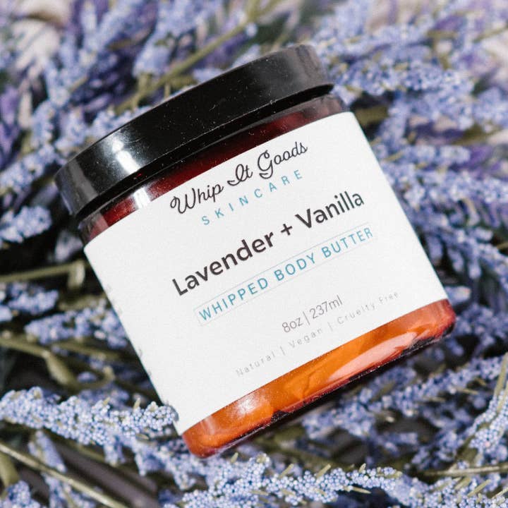 Lavender + Vanilla Whipped Body Butter for wholesale by Whip It Goods Skincare