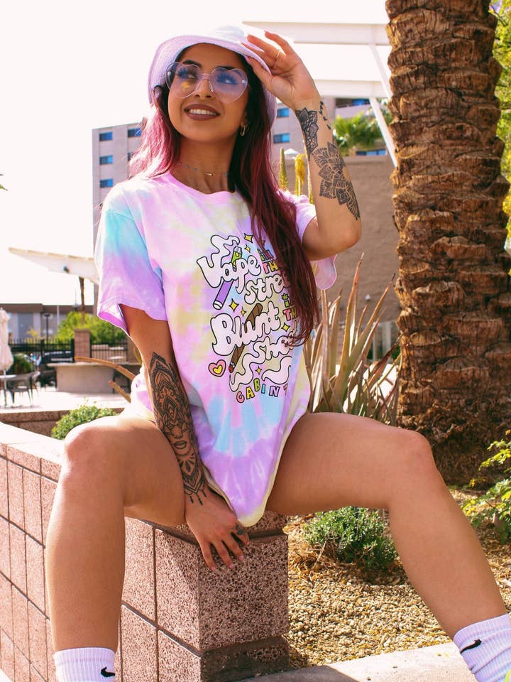 Cabin 7 Originals - Wholesale T-Shirt (Graphic) - Women's - Vape in the Streets Tie Dye T-Shirt