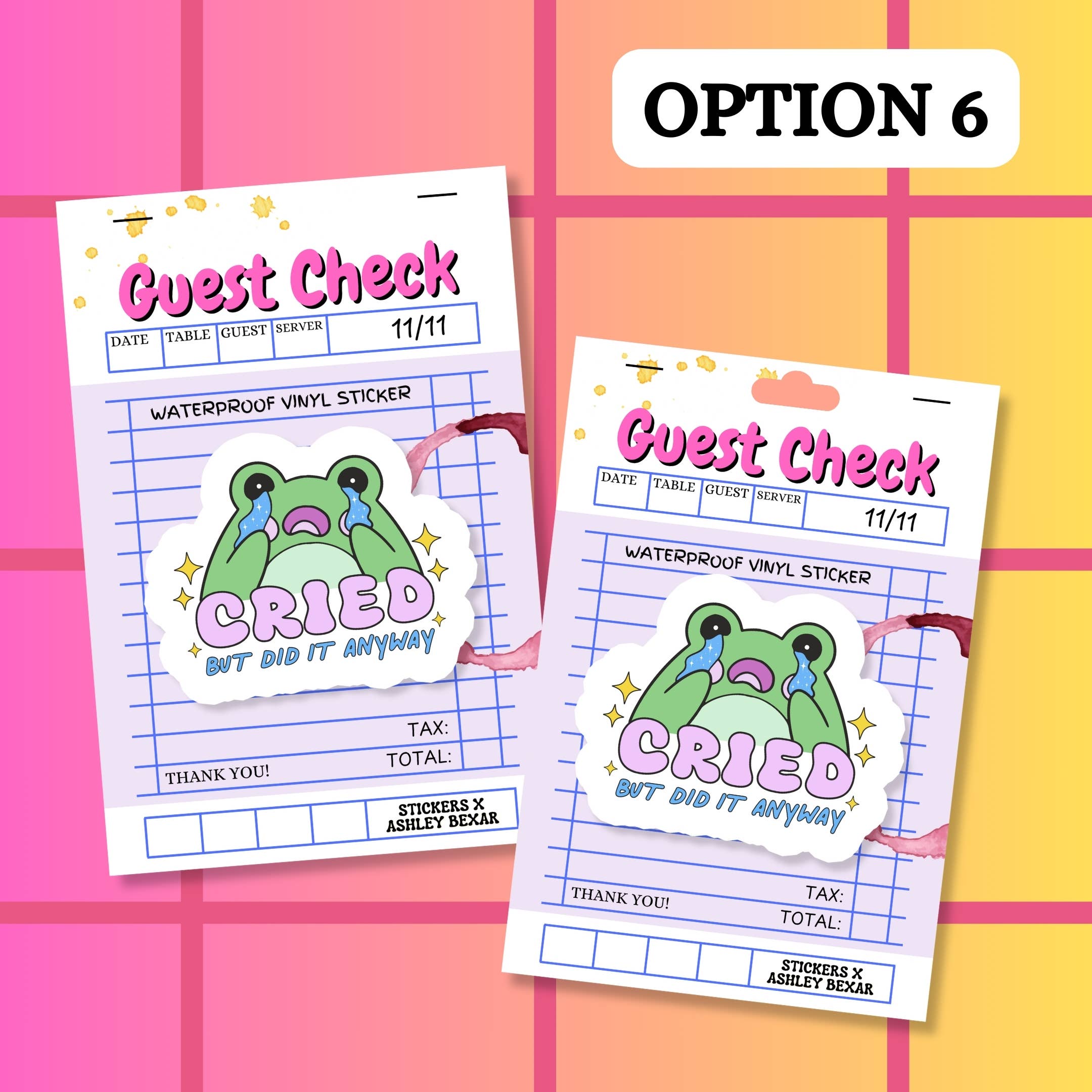 Stickers+ X Ashley Bexar - Wholesale Sticker - Frog Cry Relatable Mental Health Waterproof Vinyl Sticker7