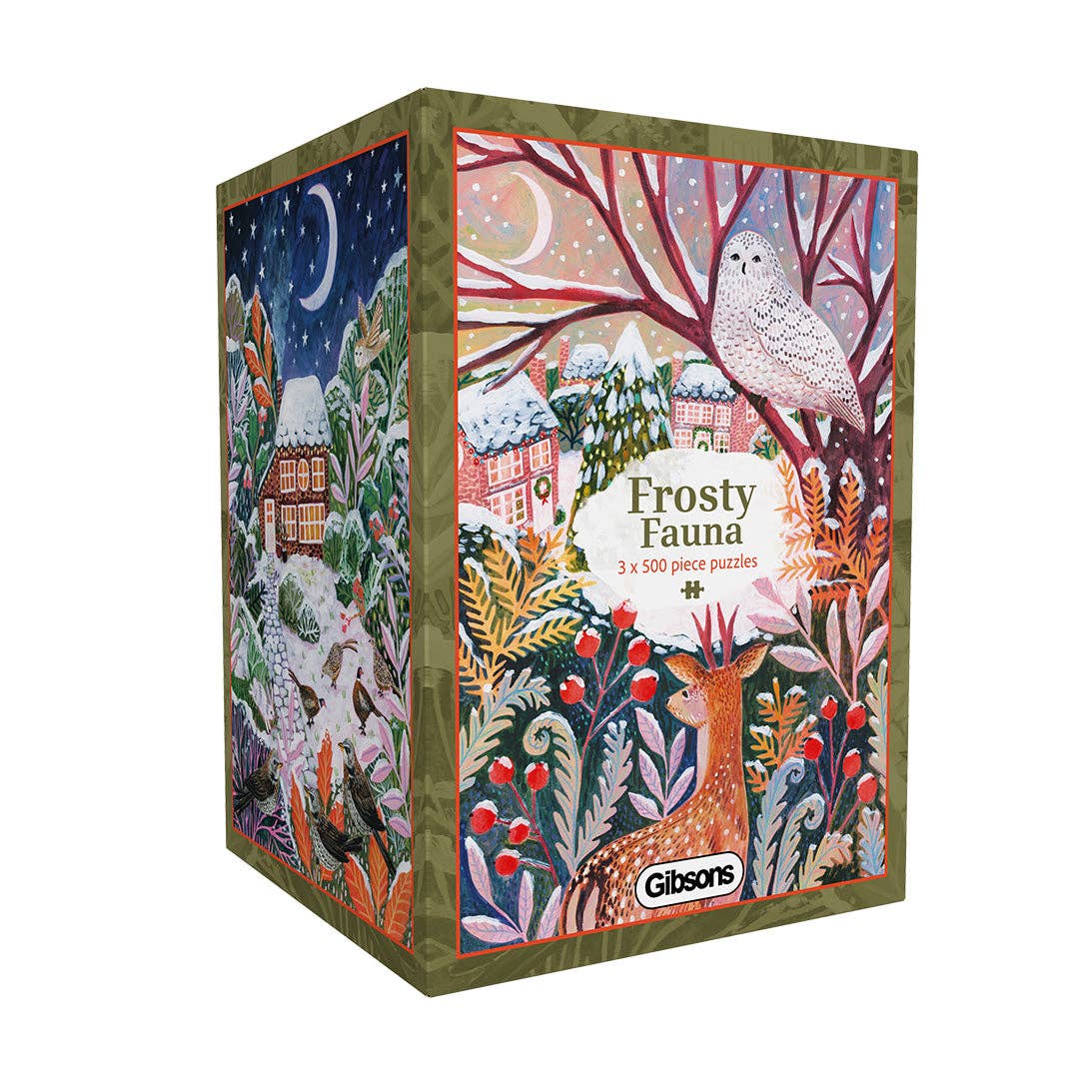 Gibsons Games Ltd – wholesale Puzzle – Adult – Frosty Fauna 3 x 500 Piece Jigsaw Puzzles0