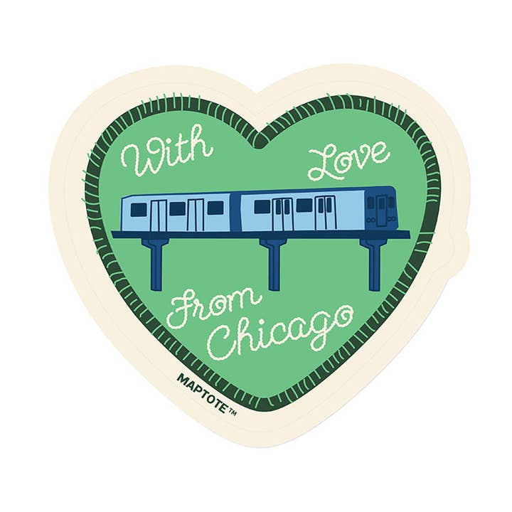 Chicago With Love 'L' Train Sticker for wholesale by Maptote