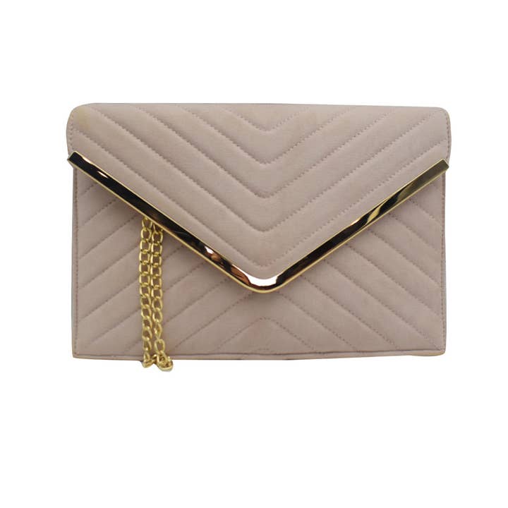 Belle Trading Ltd – wholesale Clutch bag – women's – Penny Gold Edge Quilted Envelope Clutch Bag