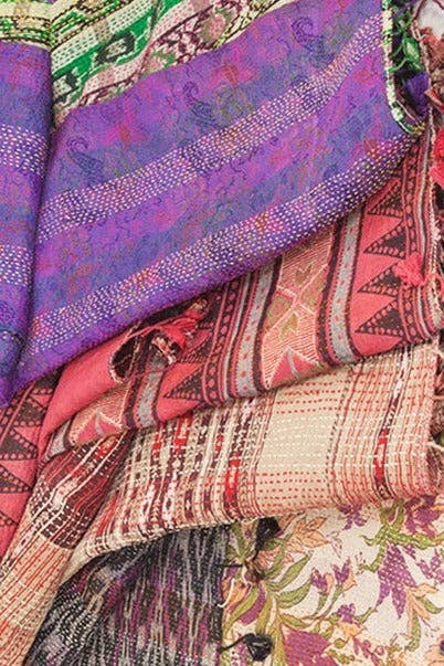 PEI - Wholesale Scarf - Women's - Kantha Silk Sari Scarves6