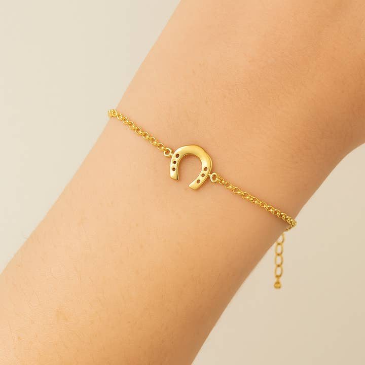 TALISMAN JEWELLERY (D&Fidanverdi, S.L.) - Wholesale Charm/Dangle Bracelet - 18k Gold Plated Horseshoe Chain Bracelet2