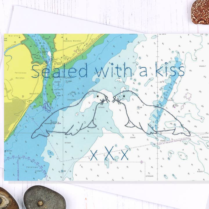 Sealed with a Kiss Greetings Card for wholesale by NaviStitch