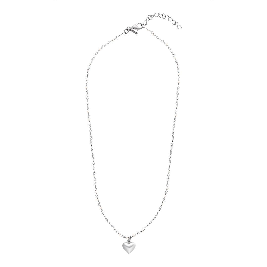 Adornia – wholesale Pendant/charm necklace – .925 Silver Freshwater Pearl Rosary Heart Necklace2