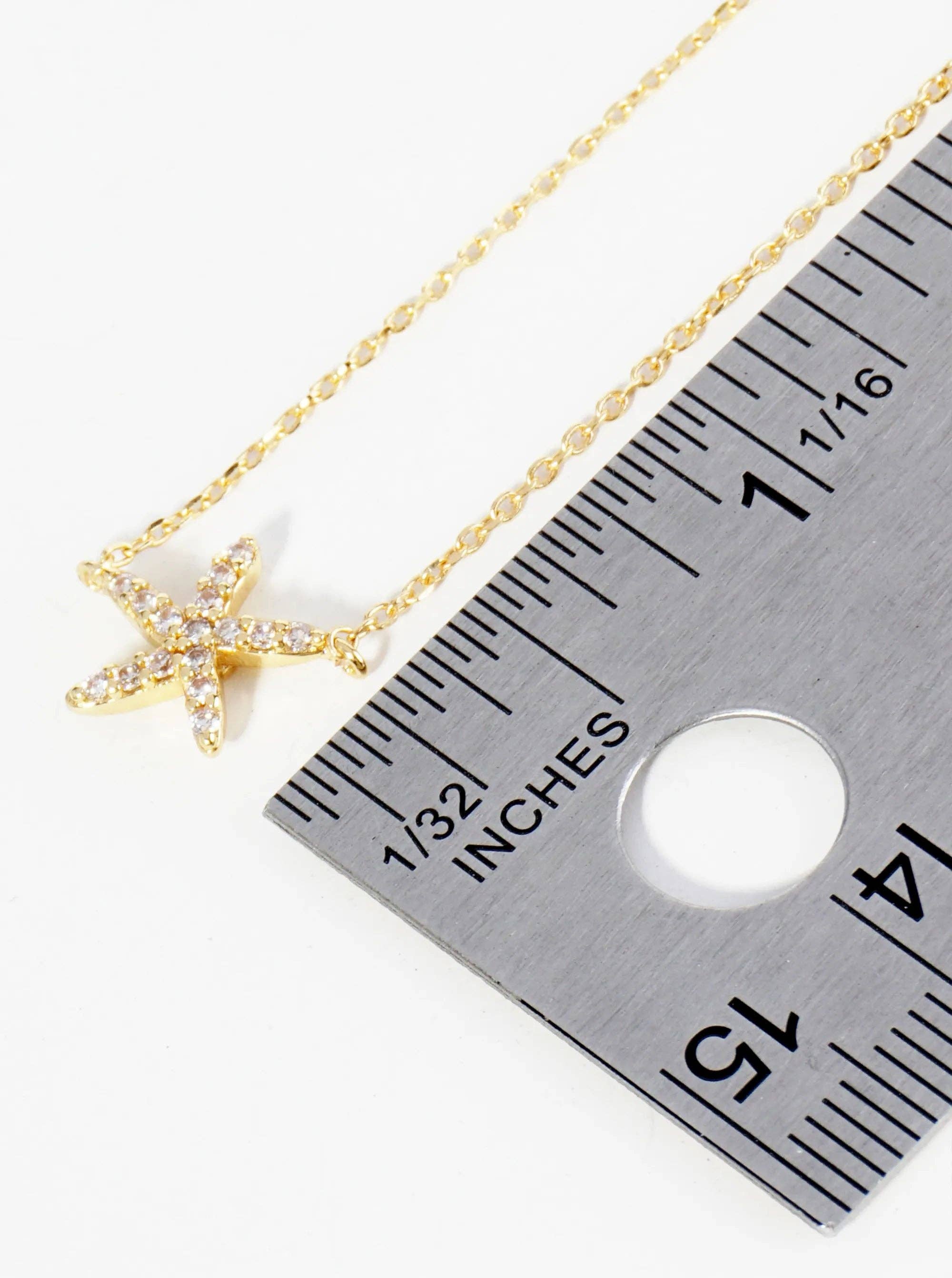 Wild Honey - Wholesale Anklet - 18K Gold Dipped Cubic Zirconia Starfish Brass Anklet4