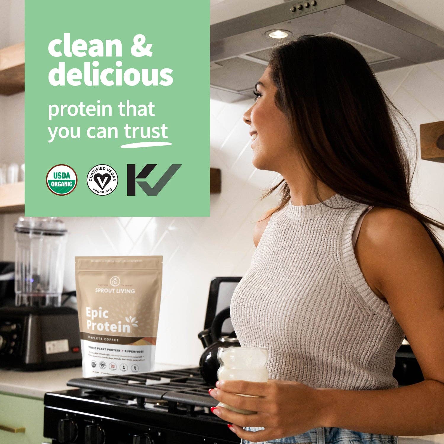 Sprout Living - Wholesale Protein/Superfood Powder - Epic Protein | Organic Plant Protein, Complete Coffee, 2 LB4