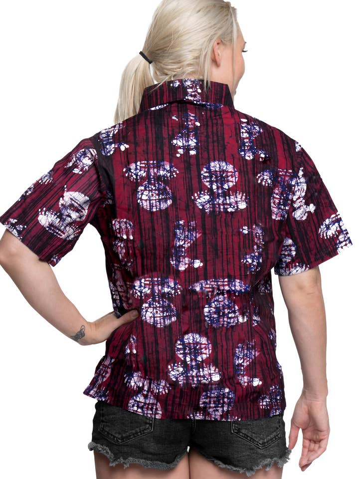 LA LEELA Women's Short Sleeves Blouse Top Hawaiian Sh 133315 for wholesale by La Leela LLC