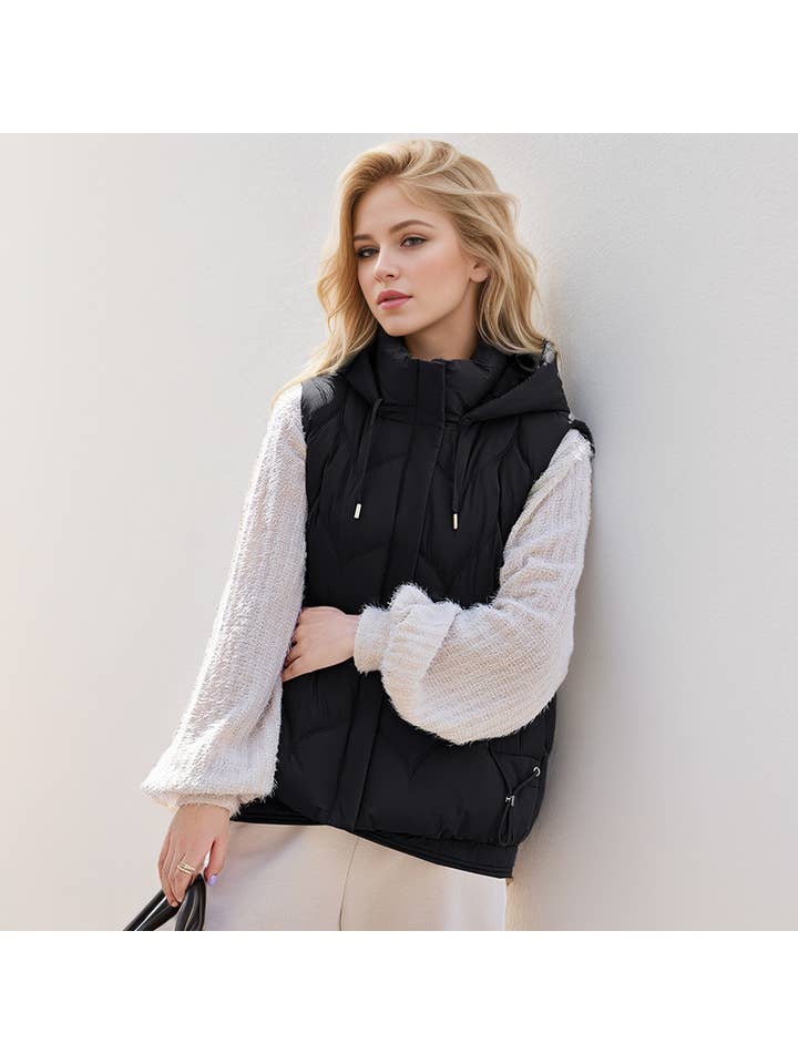 Miss Sparkling - Wholesale Outerwear Vest - Women's - Puffer vest with Hoodie 5