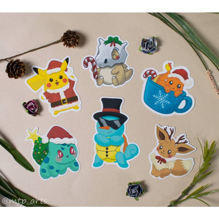 Christmas-Themed Pokemons Stickers for wholesale by mtp_arts