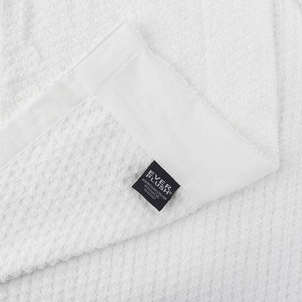 Everplush – Engroshandel Morgenkåbe - Unisex – Diamant Jacquard Badekåbe, XL-XXL, Hvid4