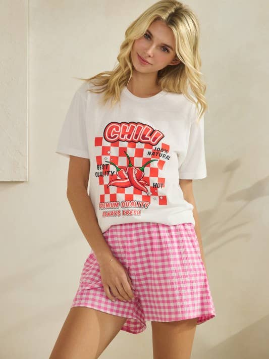 Chili Pepper Graphic Tee WT52617 for wholesale by GeeGee x Lovelo